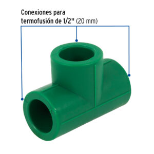 Tee sencilla de PPR 1/2', FOSET - Imagen 3