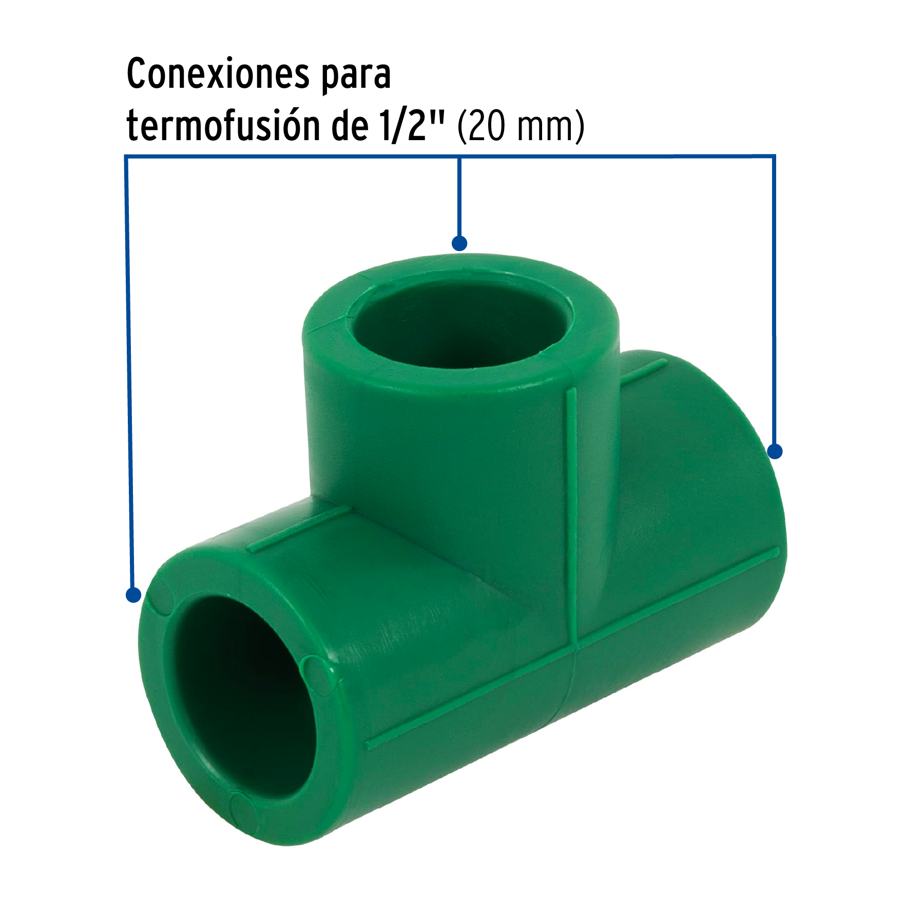 Tee sencilla de PPR 1/2', FOSET - Imagen 3