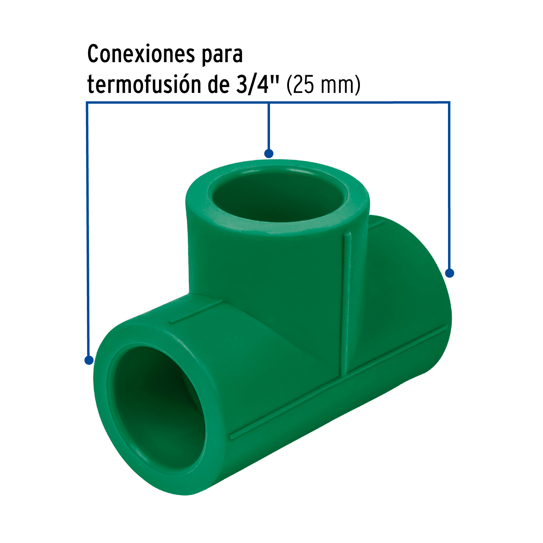 Tee sencilla de PPR 3/4', FOSET - Imagen 3
