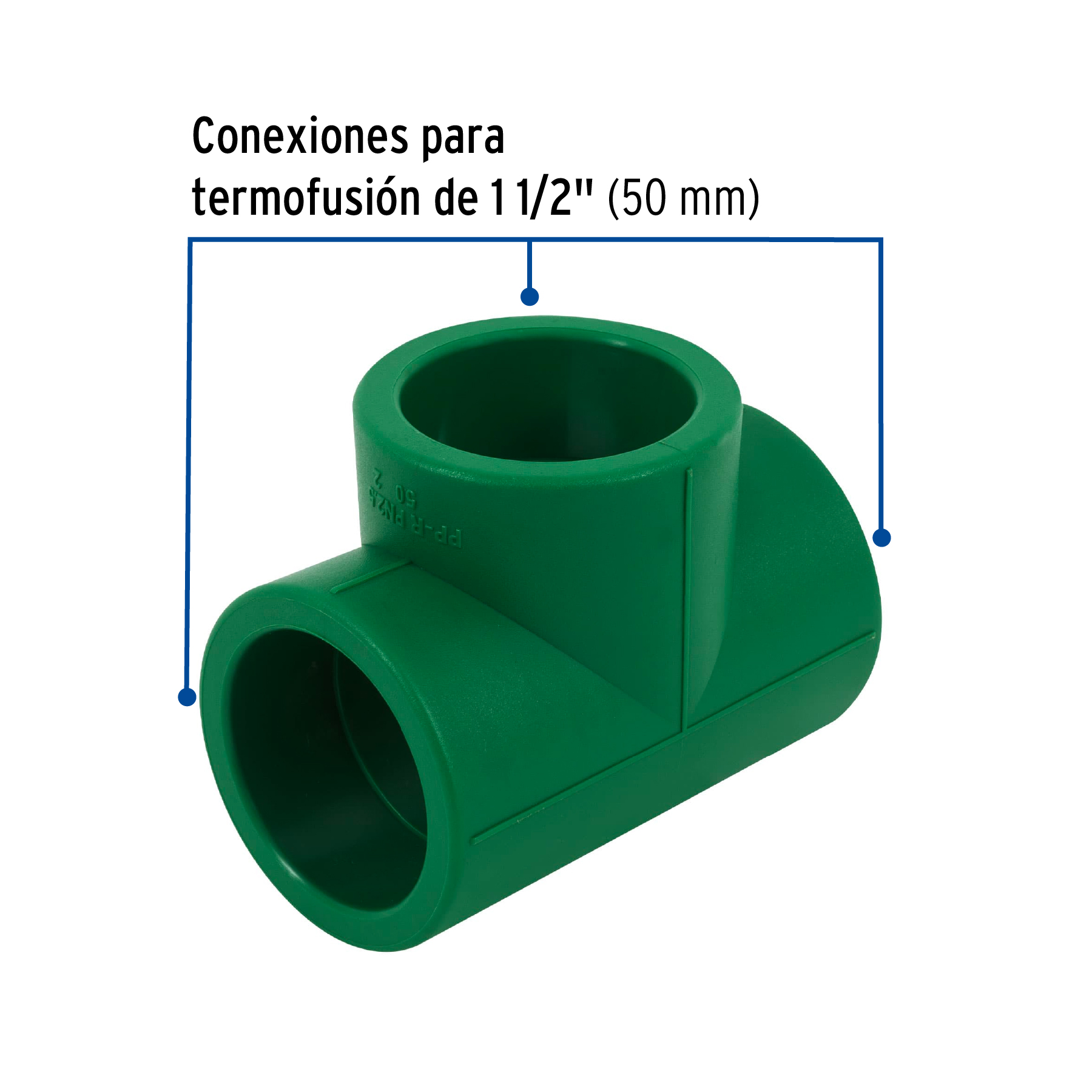 Tee sencilla de PPR 1-1/2', FOSET - Imagen 3