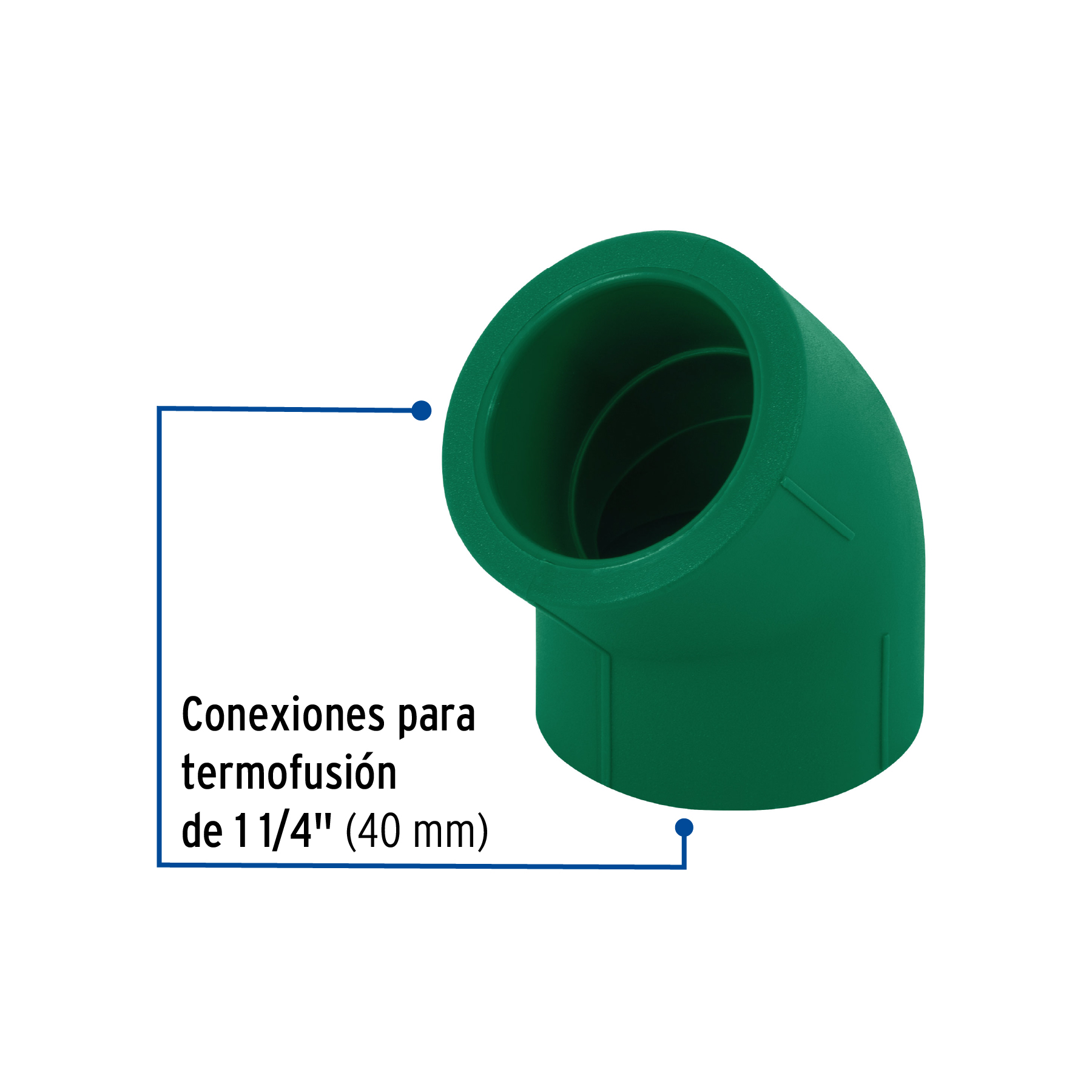 Codo 45° de PPR, 1-1/4' (40mm), FOSET - Imagen 3