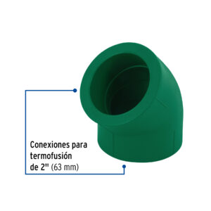 Codo 45° de PPR, 2' (63mm), FOSET - Imagen 3