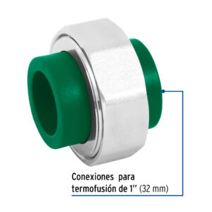 Tuerca unión PPR, tuerca latón, 1', FOSET - Imagen 3
