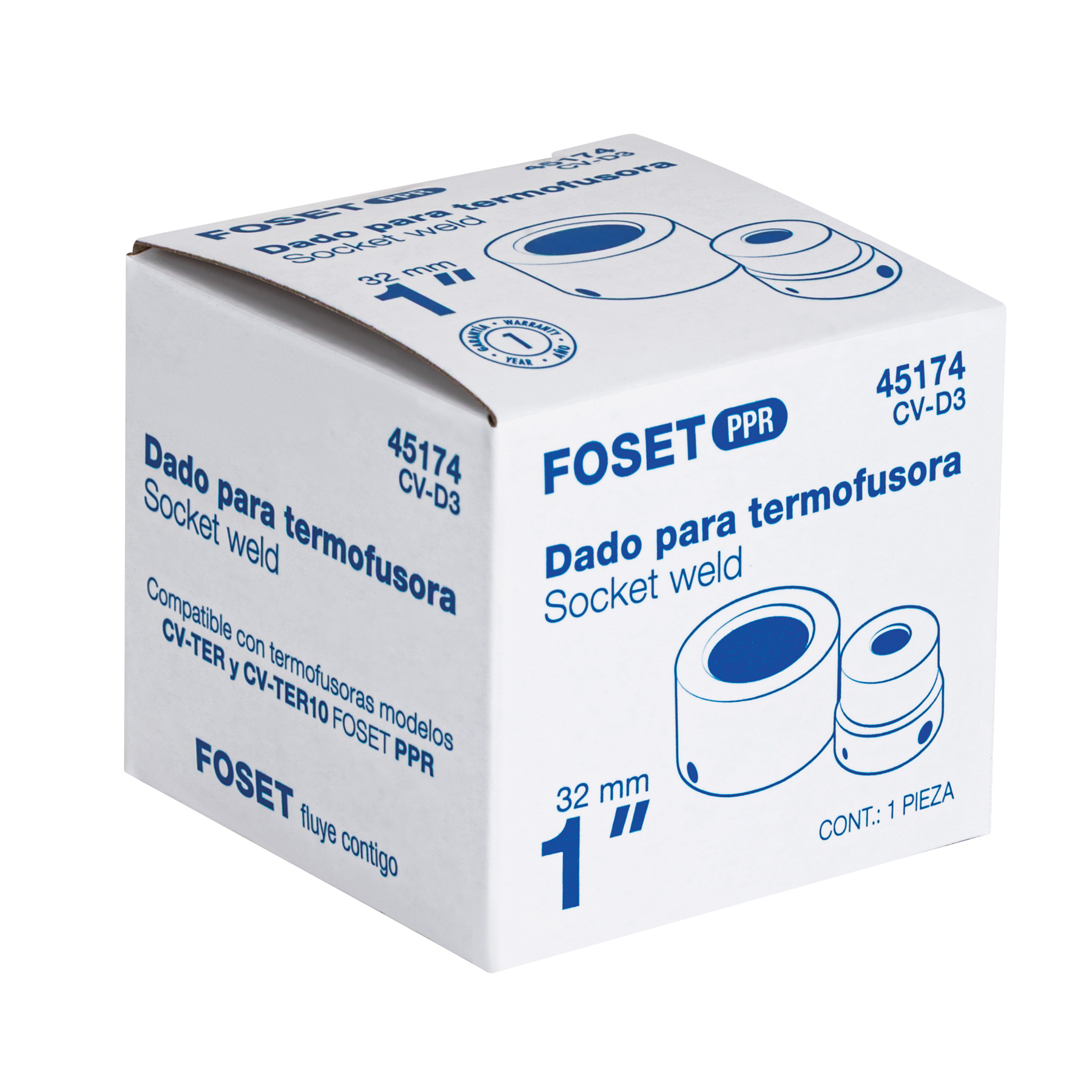 Dado para termofusora de 1' (32 mm), FOSET - Imagen 4