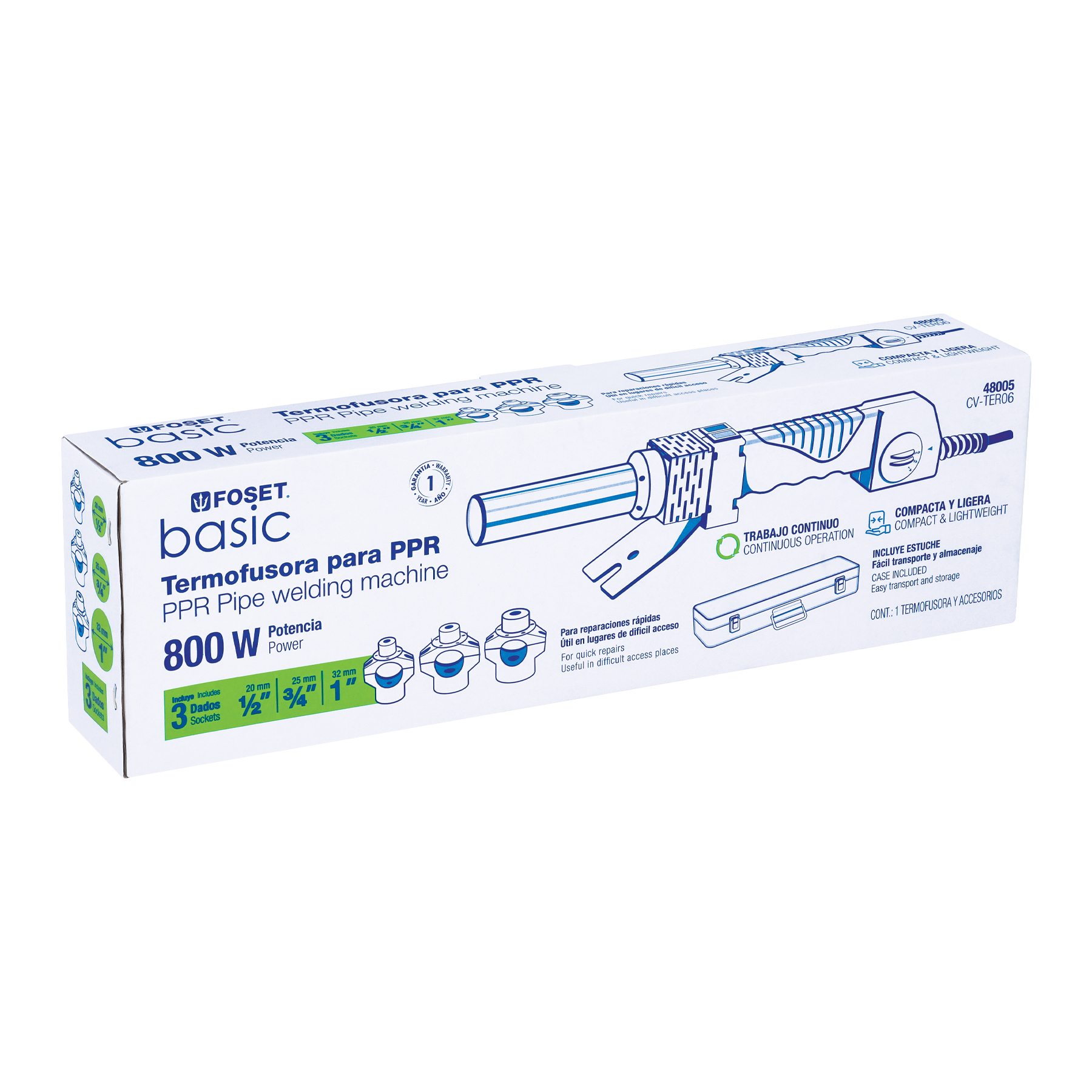 Termofusora de 800 W para PPR, FOSET BASIC - Imagen 5