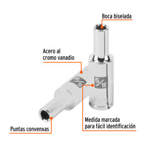Dado largo de 5/16' 12 puntas, cuadro 1/2', TRUPER - Imagen 3