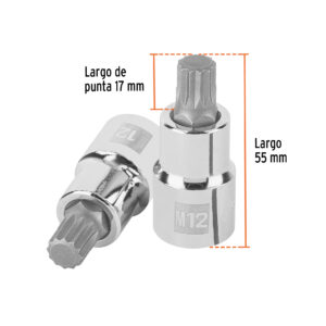 Dado punta corta bristol M12, cuadro 1/2', TRUPER - Imagen 4