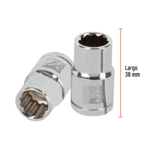 Dado de 1/2', 12 puntas, cuadro 1/2', TRUPER - Imagen 4