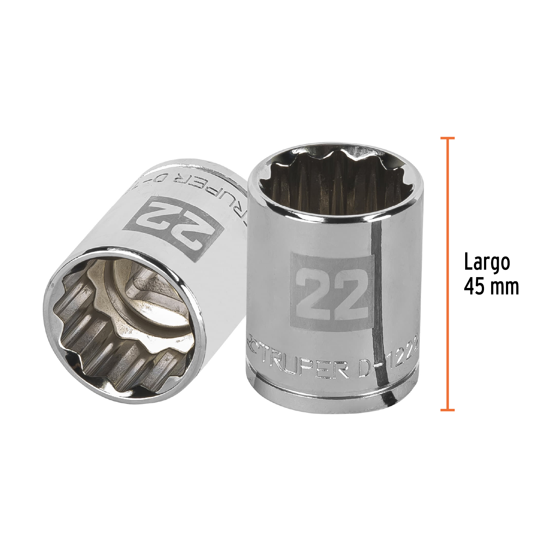 Dado de 22 mm, 12 puntas, cuadro 1/2', TRUPER - Imagen 4