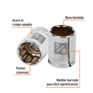 Dado de 7/8', 12 puntas, cuadro 1/2', TRUPER - Imagen 3