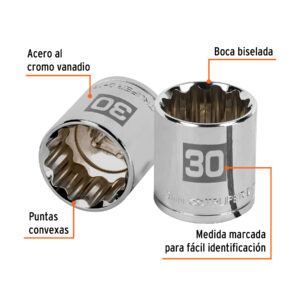 Dado de 30 mm, 12 puntas, cuadro 1/2', TRUPER - Imagen 3