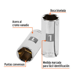 Dado largo de 1', 6 puntas, cuadro 1/2', TRUPER - Imagen 3
