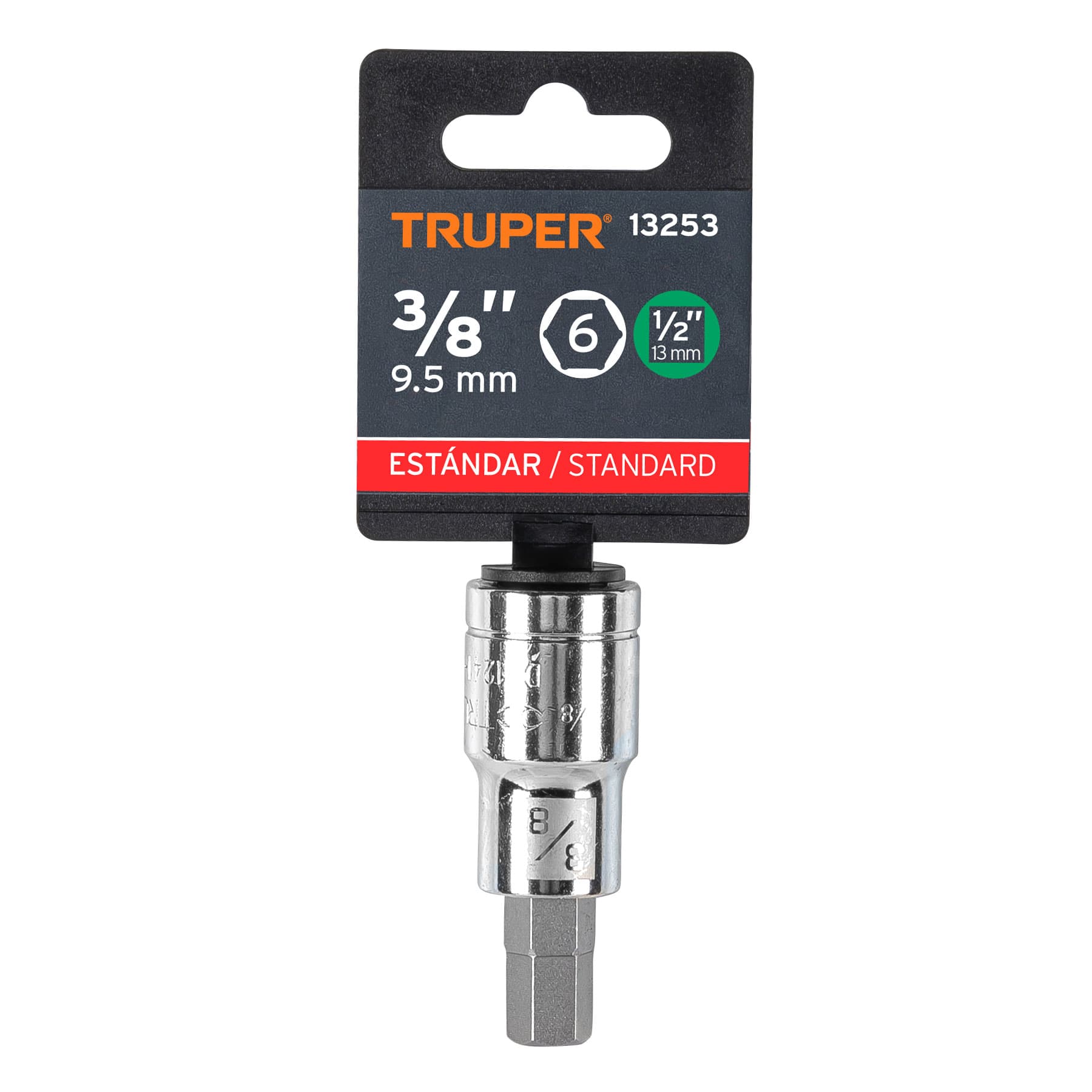 Dado punta hexagonal de 3/8', cuadro 1/2', TRUPER - Imagen 5