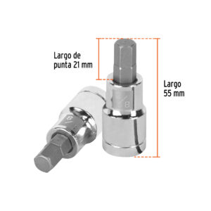 Dado punta hexagonal de 3/8', cuadro 1/2', TRUPER - Imagen 4
