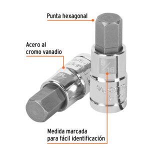 Dado punta hexagonal de 9/16', cuadro 1/2', TRUPER - Imagen 3