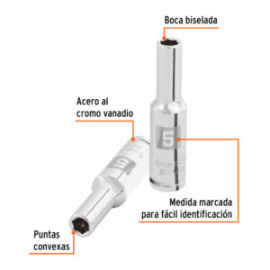 Dado largo de 5 mm, 6 puntas, cuadro 1/4', TRUPER - Imagen 3