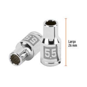 Dado de 5.5 mm, 12 puntas, cuadro 1/4', TRUPER - Imagen 4