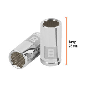 Dado de 8 mm, 12 puntas, cuadro 1/4', TRUPER - Imagen 4