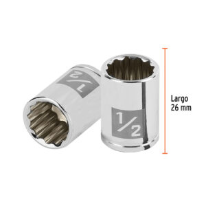 Dado de 1/2', 12 puntas, cuadro 1/4', TRUPER - Imagen 4