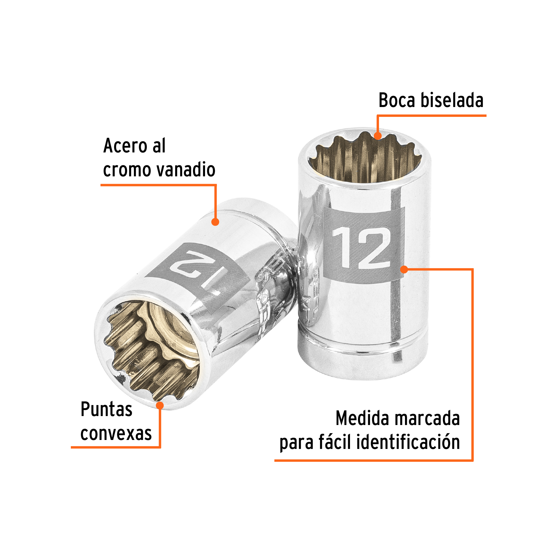 Dado de 12 mm, 12 puntas, cuadro 3/8', TRUPER - Imagen 3