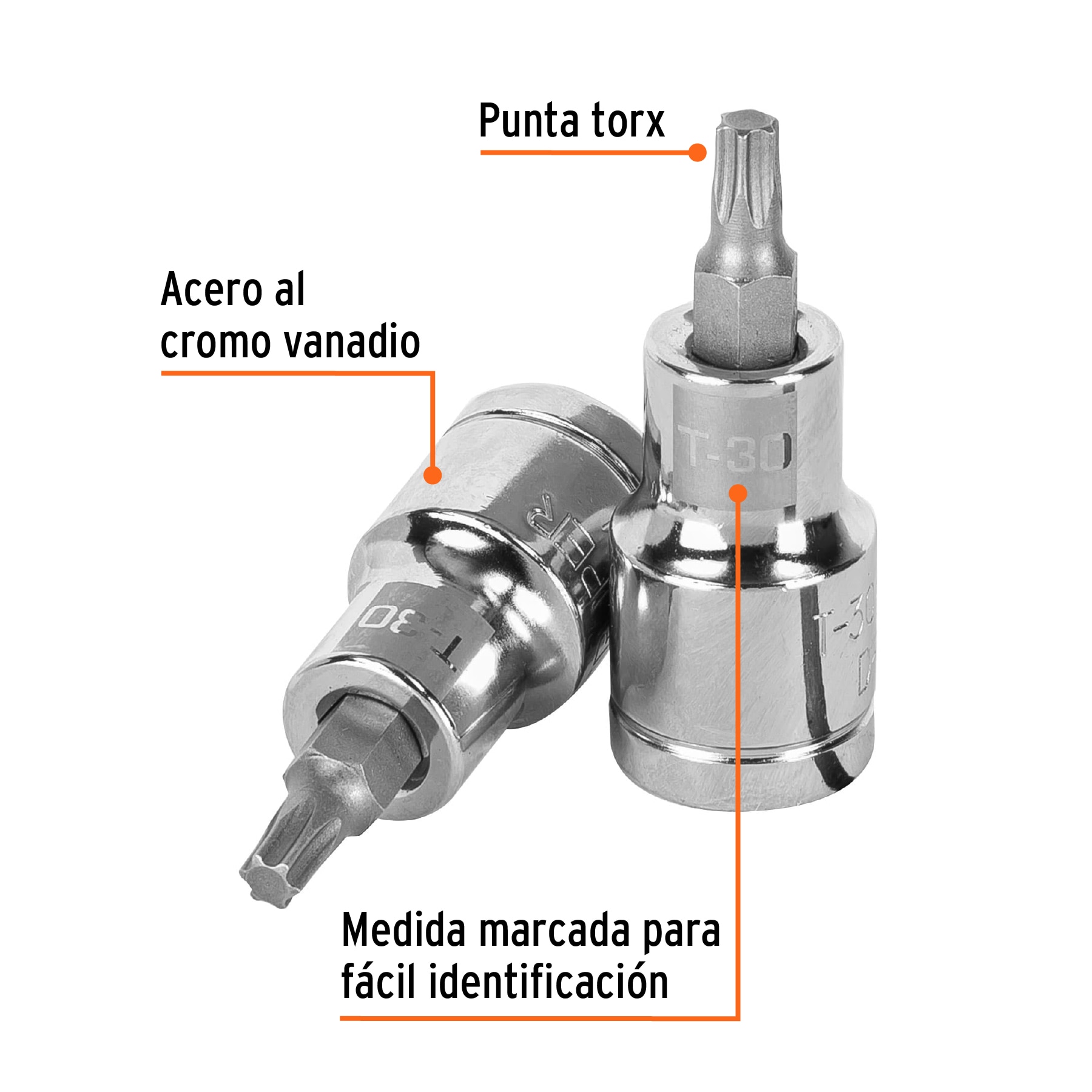Dado punta torx T-30, cuadro 1/2', TRUPER - Imagen 3