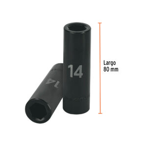Dado largo cuadro 1/2' de impacto 6 puntas de 14 mm, TRUPER - Imagen 4