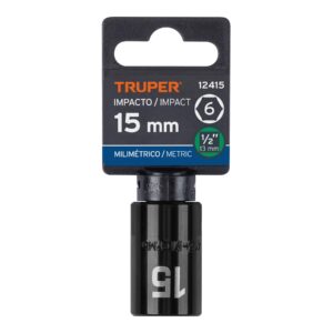 Dado cuadro 1/2' de impacto 6 puntas de 15 mm, TRUPER - Imagen 5