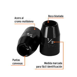 Dado de impacto de 1/2', 6 puntas, cuadro 1/2', TRUPER - Imagen 3