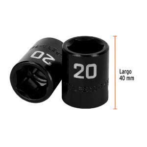 Dado cuadro 1/2' de impacto 6 puntas de 20 mm, TRUPER - Imagen 4
