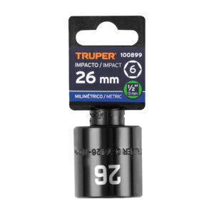 Dado de impacto de 26 mm, 6 puntas, cuadro 1/2', TRUPER - Imagen 5