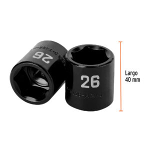 Dado de impacto de 26 mm, 6 puntas, cuadro 1/2', TRUPER - Imagen 4