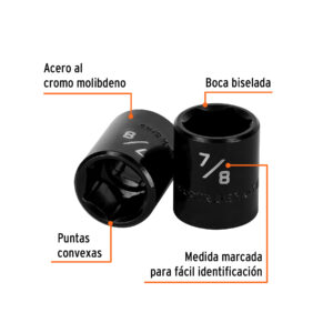 Dado de impacto de 7/8', 6 puntas, cuadro 1/2', TRUPER - Imagen 3