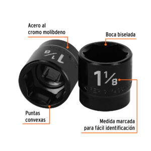 Dado de impacto de 1-1/8', 6 puntas, cuadro 1/2', TRUPER - Imagen 3