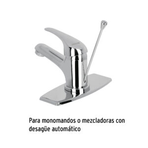 Contra para lavabo, con rebosadero,sistema automático, cromo - Imagen 3