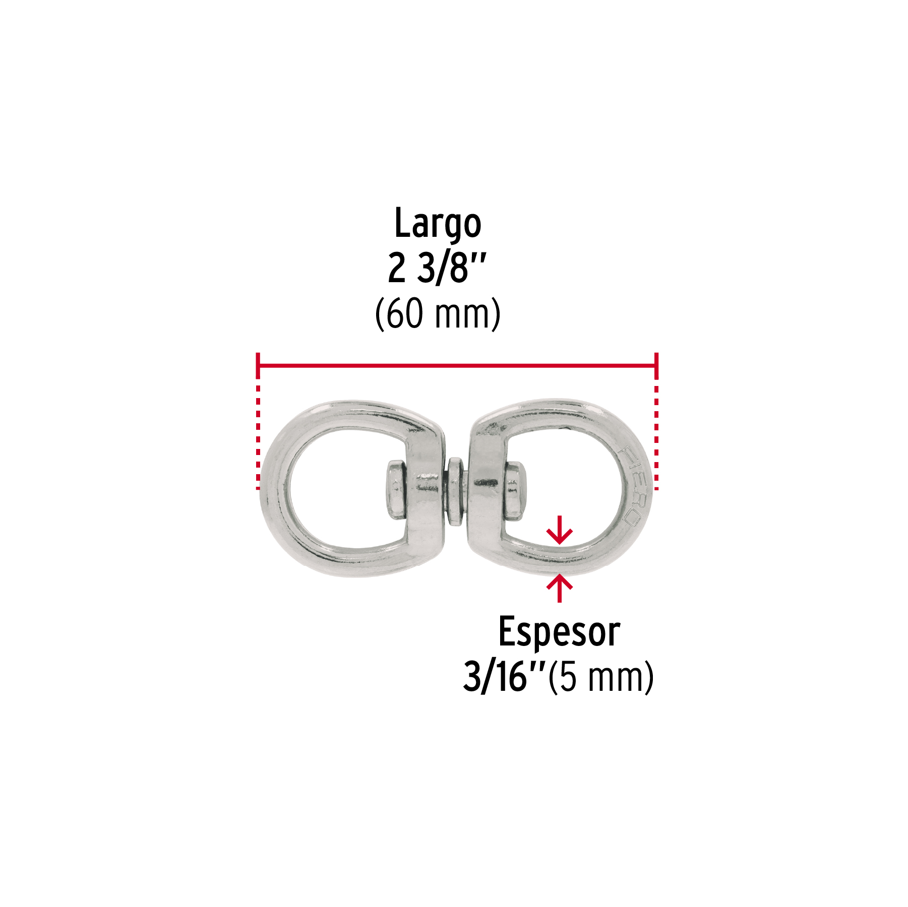 Destorcedor metálico de 3/16', FIERO - Imagen 5