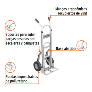Diablo de carga de aluminio con base abatible 250 kg, TRUPER - Imagen 3