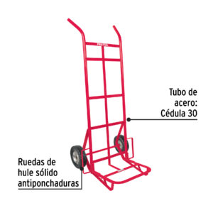 Diablo de carga de 300 kg, ruedas sólidas, doble balero - Imagen 3