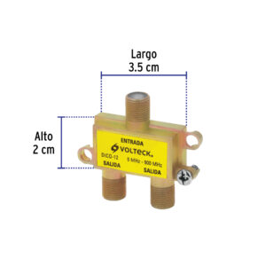 Divisor coaxial de 1 entrada y 2 salidas, VOLTECK - Imagen 4