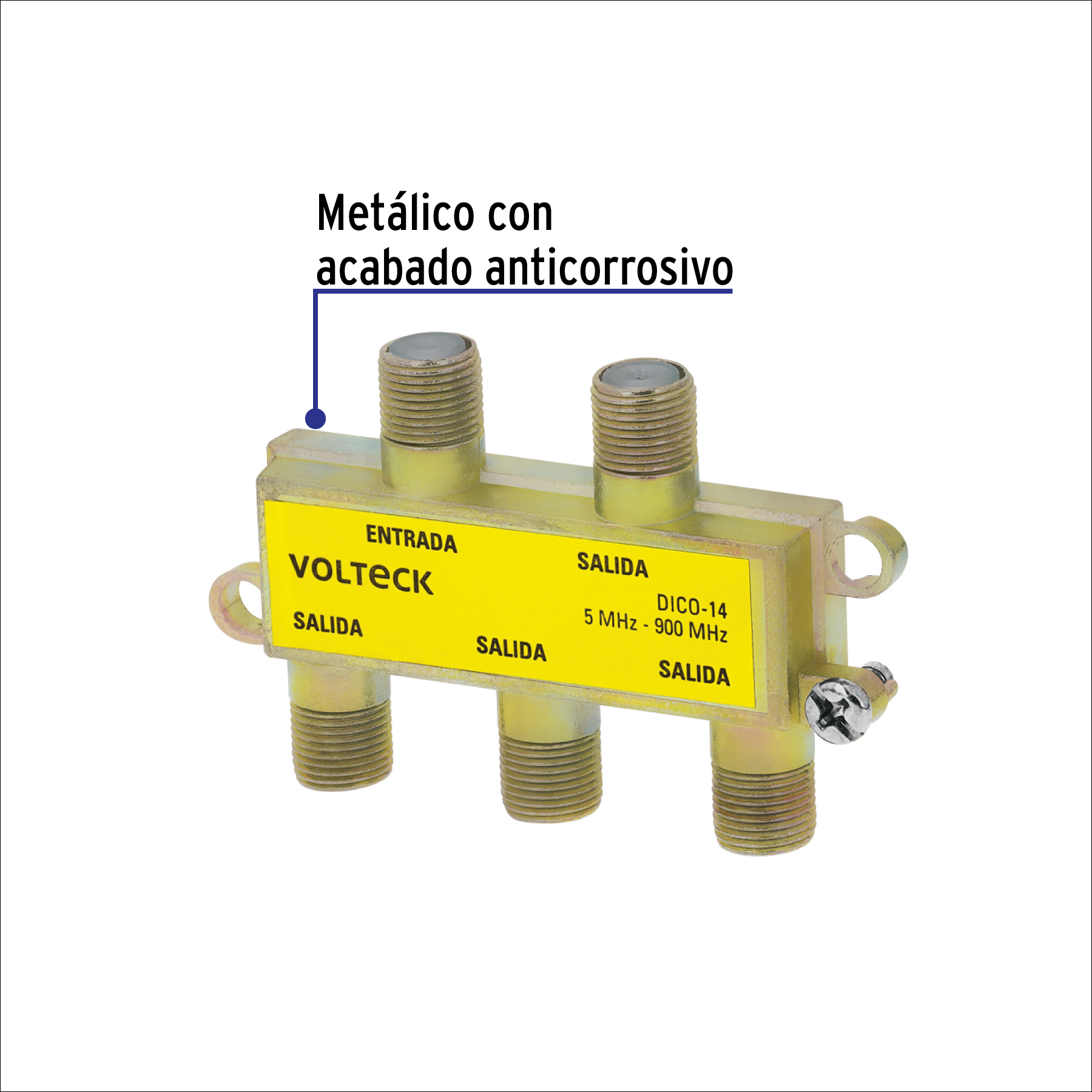 Divisor coaxial de 1 entrada y 4 salidas, VOLTECK - Imagen 3