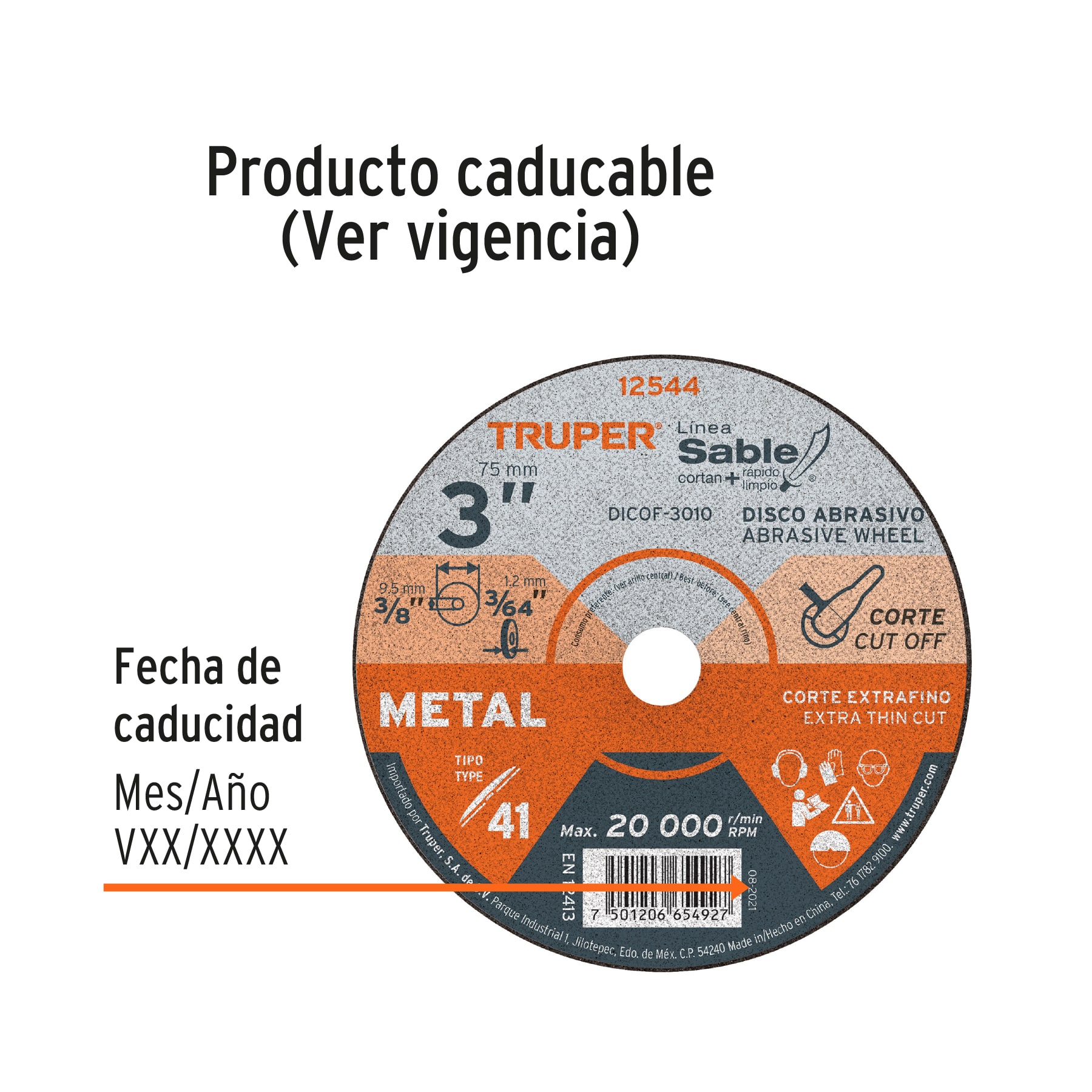 Disco abrasivo de corte preciso metal 3' x 1 mm, TRUPER - Imagen 4