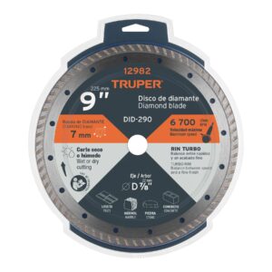 Disco de diamante de 9' x 3 mm, rin turbo, TRUPER - Imagen 6