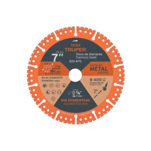 Disco de diamante de 7' x 2.8 mm, corte de metal, TRUPER