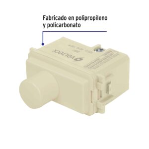 Dimmer giratorio, línea Italiana, marfil, VOLTECK - Imagen 3