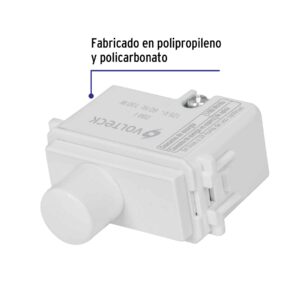 Dimmer giratorio, línea Italiana, color blanco, VOLTECK - Imagen 3
