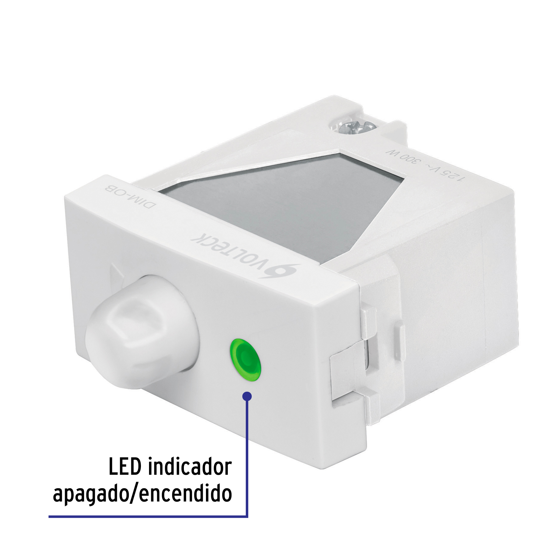 Dimmer giratorio, línea Oslo, color blanco, VOLTECK - Imagen 3