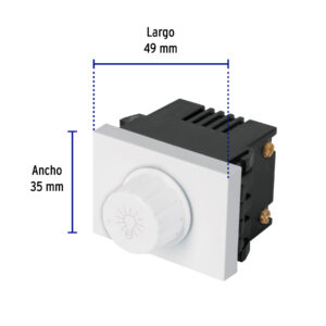 Dimmer giratorio, 1.5 módulos, línea Española, color blanco - Imagen 4