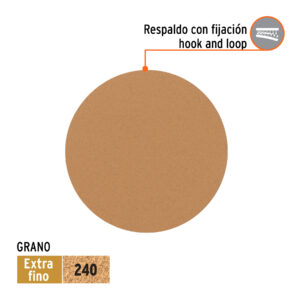 Paquete con 5 discos de lija 5' grano 240, ciegos, TRUPER - Imagen 3