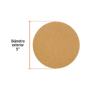 Paquete con 5 discos de lija 5' grano 80, ciegos, TRUPER - Imagen 4