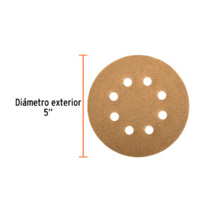 Paquete con 5 discos de lija 5' grano 220, 8 perforaciones - Imagen 4