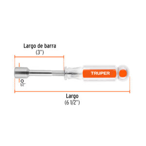 Desarmador de caja 1/2' mango de acetato, TRUPER - Imagen 3